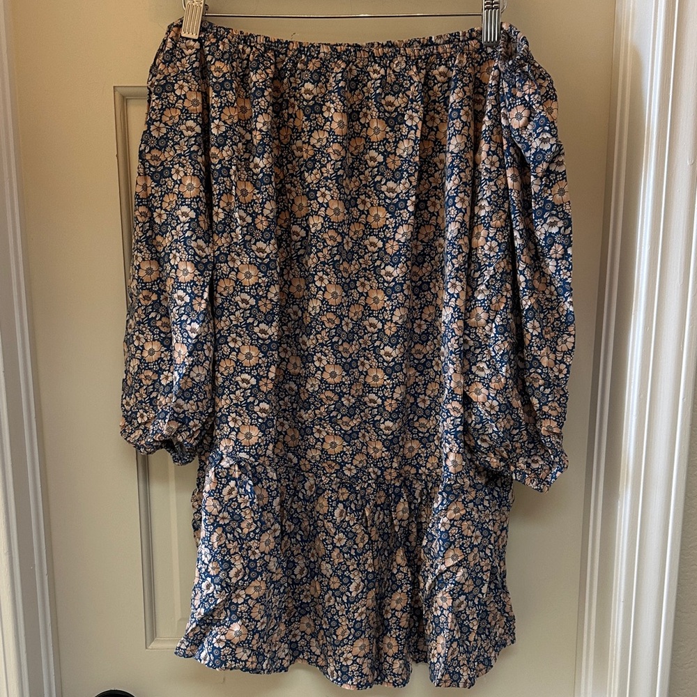 Rachel Zoe Navy and Peach Strapless Dress